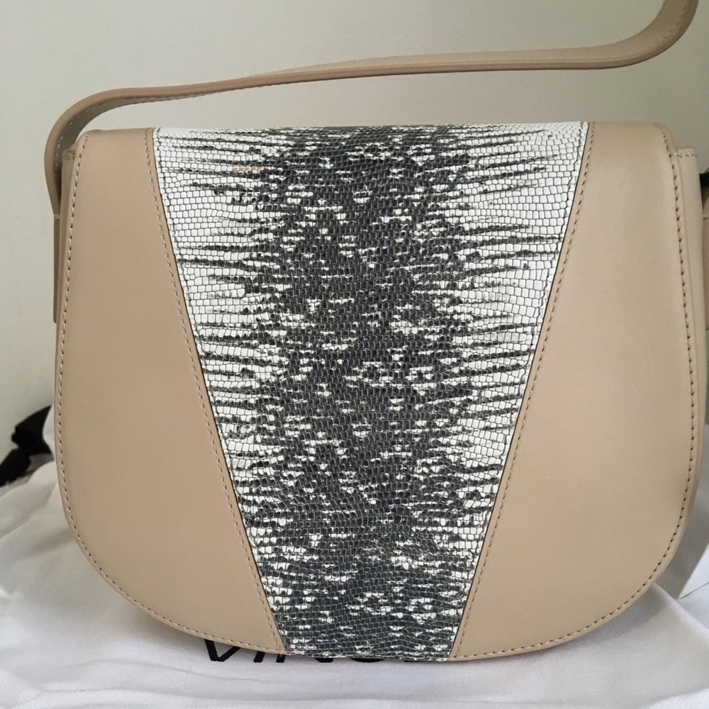 Vince Modern V Lizard Embossed Leather Crossbody - Picture 3 of 8